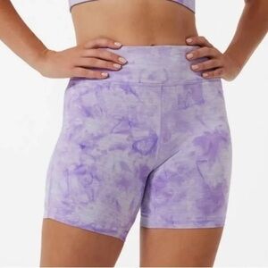 Outdoor Voices Purple Tie-Dye High Waisted Athleisure Bike Shorts Size Medium